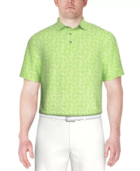 Pga Tour Men's Green Flash Athletic fit Short Sleeve Polo T-Shirt | Pga Tour In Lebanon