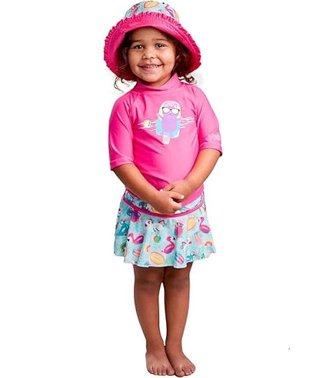 UV Skinz Baby Girl's Pink 3-Piece Swimwear Set |UV Skinz In Lebanon