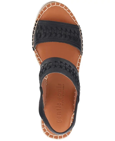 Gentle Souls Women's Black Elyssa Two-Band Braid Sandals | Gentle Souls In Lebanon