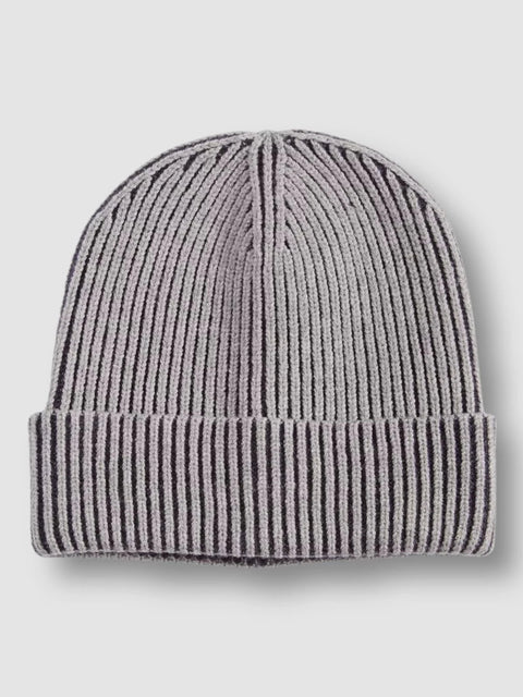 Alfani Men's Light Gray & Black Two Tone Plated Rib Knit Cuffed Beanie Hat | Alfani In Lebanon
