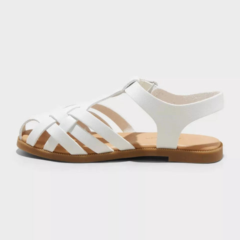 Cat & Jack Baby Girl's White Ella Hook and Loop Flexible Sole Fisherman Sandals|Cat & Jack In Lebanon