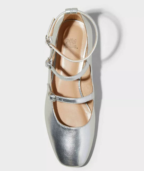 Wild Fable Women's Silver Liia Multi-Strap Mary Jane Heels | Wild Fable In Lebanon