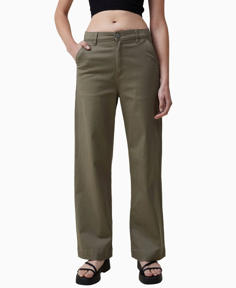 Cotton On Juniors' Khaki Wide Leg Pant   |Cotton On In  Lebanon