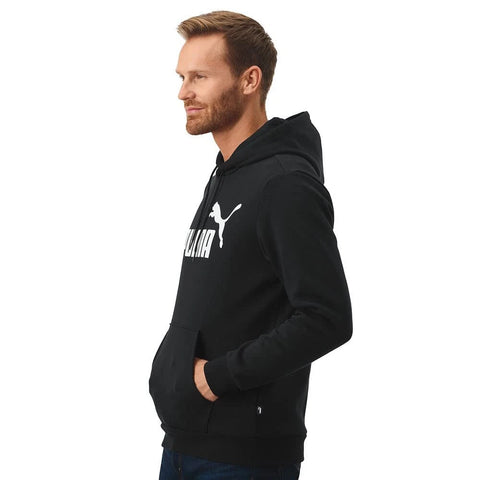 PUMA Men's Black Essentials Big Logo Fleece Hoodie | PUMA In Lebanon
