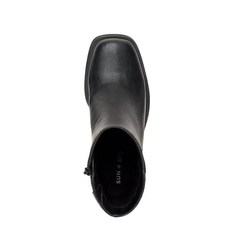 Sun Stone Women's Black Chunky Heeled Ankle Boots | Sun Stone in Lebanon