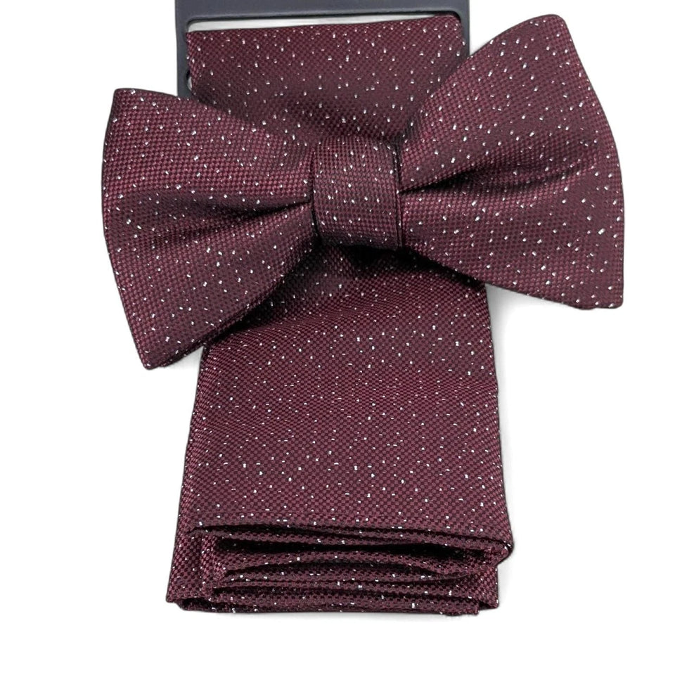 Alfani Men's Plum Garfield Mini-Print Bow Tie Pocket Square Burgundy Bowtie | Alfani In Lebanon