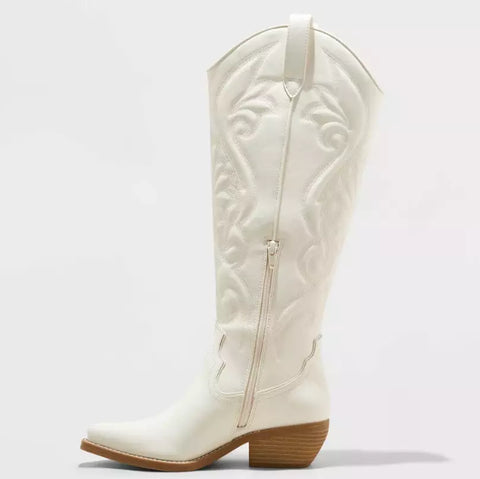 Wild Fable Women's White Kenzi Western Boots |Wild Fable In Lebanon
