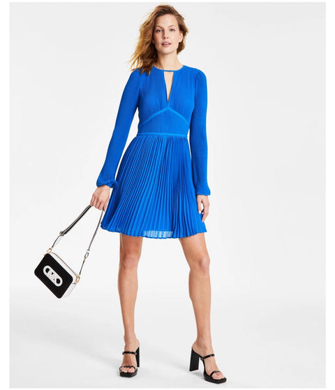 Michael Kors Women's Royal Blue Pleated Mini Dress     | Michael Kors in Lebanon