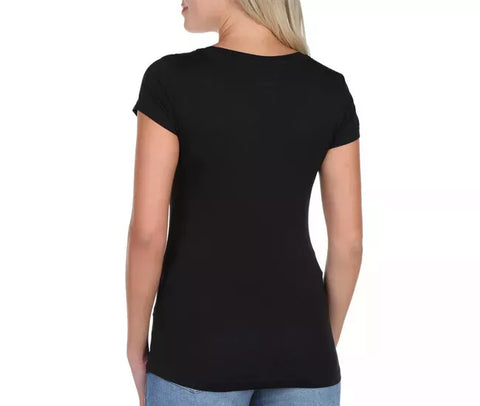 Aveto Women's Black Scoop-Neck Cap-Sleeve T-Shirt | Aveto In Lebanon