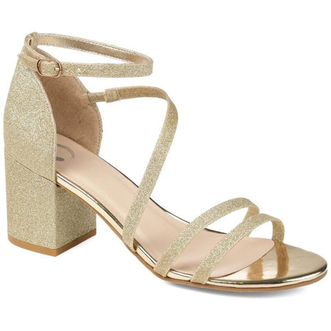 Journee Collection Women's Gold Bella Glittered Strappy Sandals | Journee Collection In Lebanon