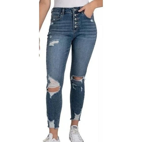 Indigo Rein Women's Navy Blue High Rise Jeans  |Indigo Rein In Lebanon