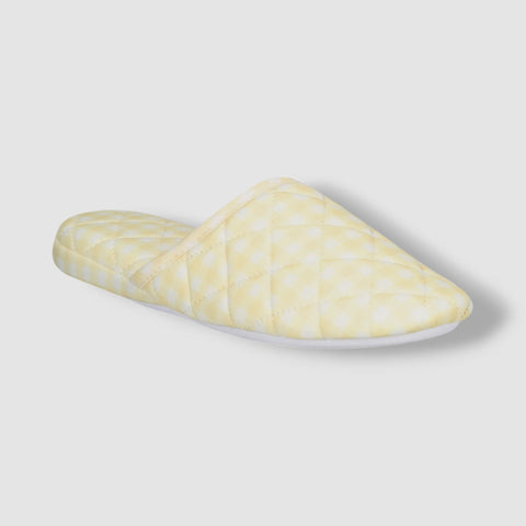 Charter Club Women's Yellow Quilted Gingham Clog Slippers | Charter Club In Lebanon