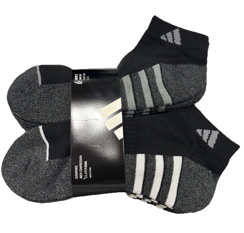 Adidas Men's Black & Grey Low-Cut 6 Pack Socks | Adidas In Lebanon