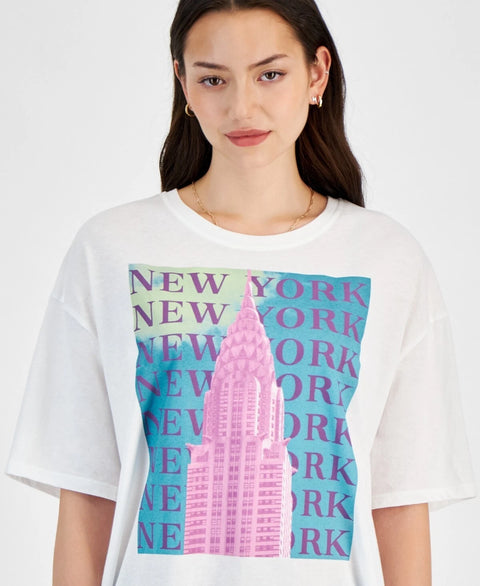 Grayson Threads Women's White New York Building Graphic T-Shirt | Grayson Threads In Lebanon