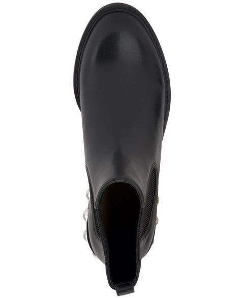 On 34th Women's Black Smooth Jeovana Pearl Chelsea Booties | On 34th In Lebanon