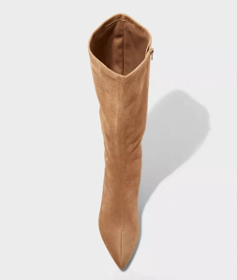A New Day Women's Tan Nelly Stiletto Mid Heel Tall Boots |A New Day In Lebanon
