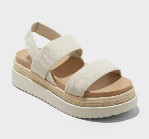 Wild Fable Women's White & Beige Elliot Stretch Sandal | Wild Fable In Lebanon