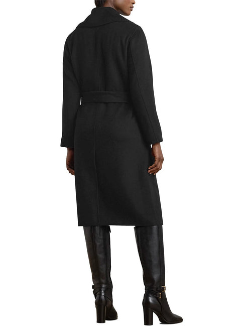 Lauren Ralph Lauren Women's Black Double Faced Wool Blend Wrap Coat | Lauren Ralph Lauren In Lebanon