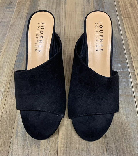 Journee Collection Women's Black Allea Heeled Slipper |Journee Collection In Lebanon