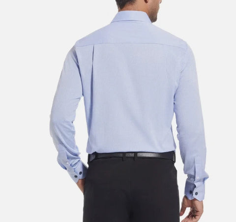 Duchamp London Men's Blue Slim Fit Cotton Stretch Dress Shirt|Duchamp London In Lebanon