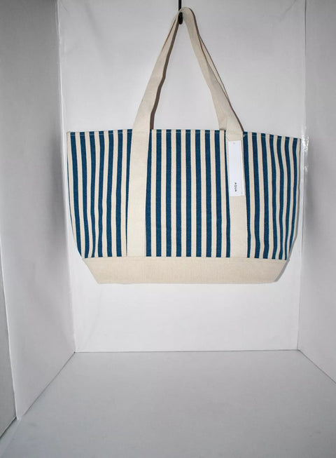 AQUA Women's White & Blue Canvas Tote Bag | AQUA In Lebanon