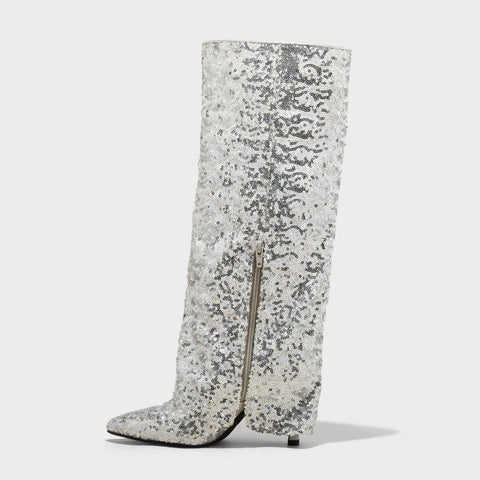 A New Day Women's Abba Sequin Foldover Tall Boots | A New Day In Lebanon