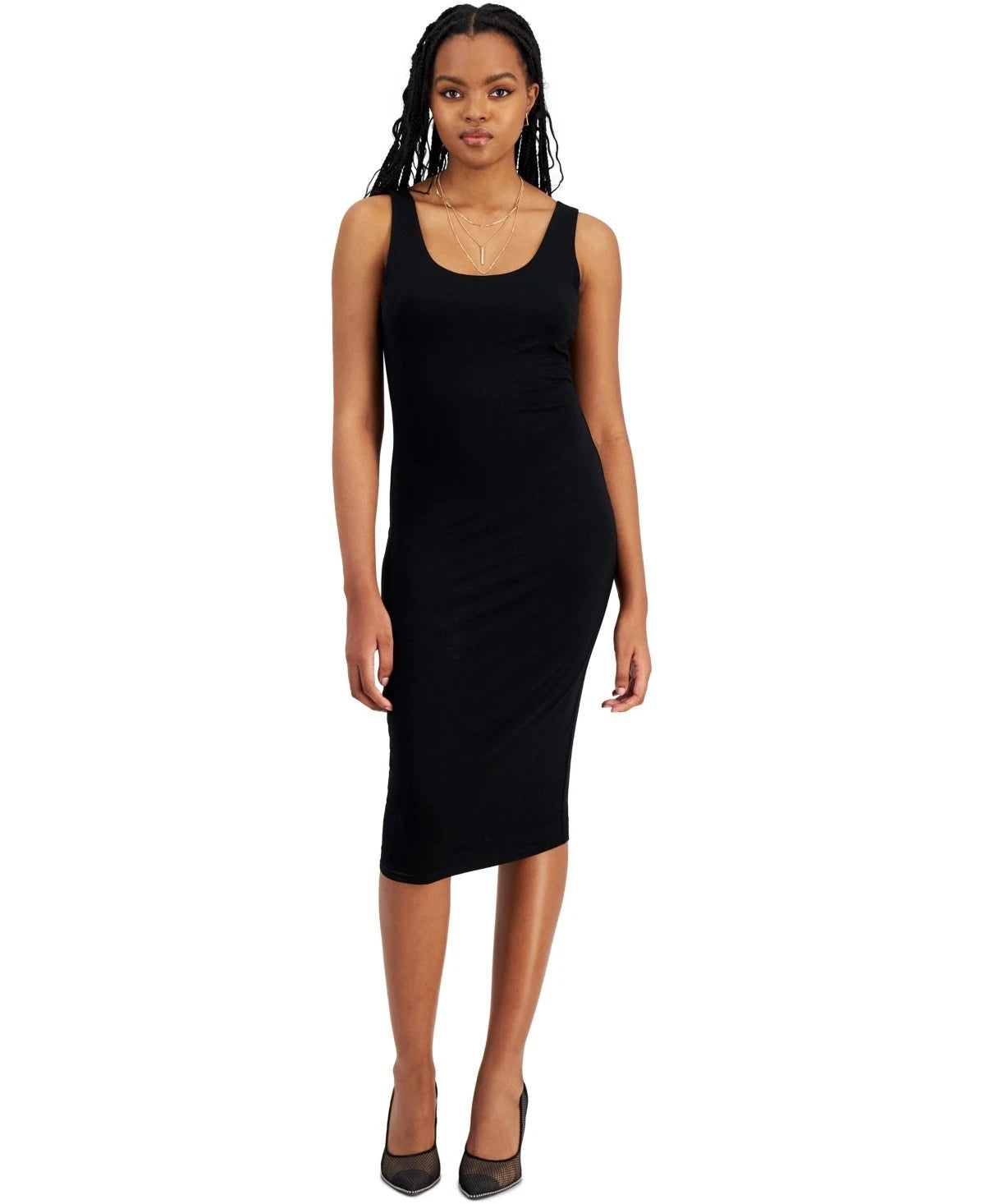 Bar III Women's Black Petite Sleeveless Midi Bodycon Dress | Bar III In Lebanon