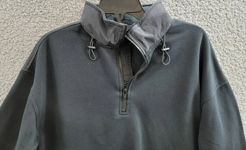 Bass Outdoor Men's Black Regular-Fit Convertible Hood 1/4-Zip Sweatshirt | Bass Outdoor In Lebanon