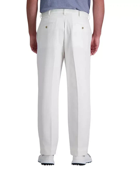 Haggar Men's White Cool 18 PRO Classic Fit Expandable Waist Flat Front Pants |  Haggar in Lebanon