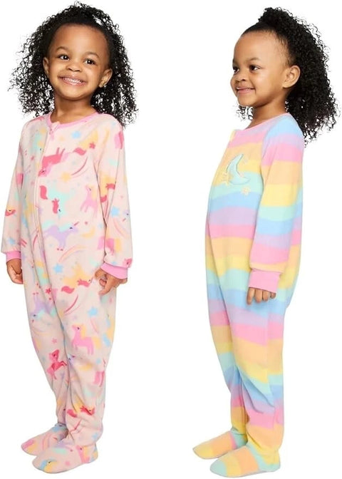 Kids Headquarters Girl's Pink Unicorn 2-pack Footed Blanket Sleeper Set |Kids Headquarters In Lebanon