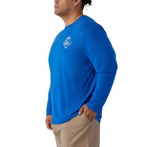Hang Ten Men’s Royal Blue Crew Neck Long Sleeve Sun Blouse | Hang Ten In Lebanon