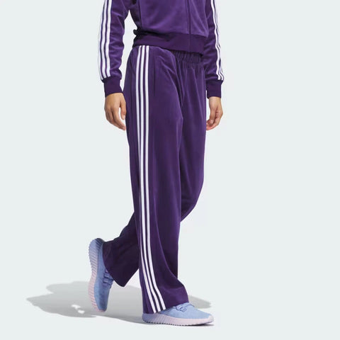 Adidas Women's Purple Glam Plush Velour Track Pants | Adidas In Lebanon