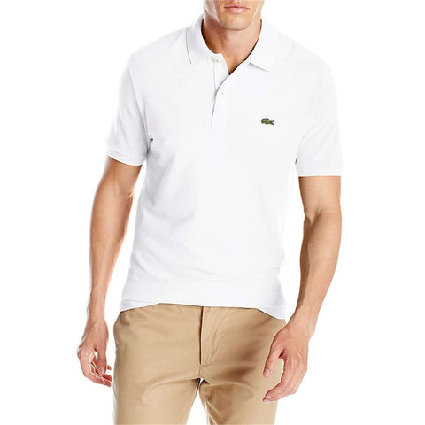 Lacoste Men's White Classic Pique Slim Fit Short Sleeve Polo T-Shirt|Lacoste In Lebanon