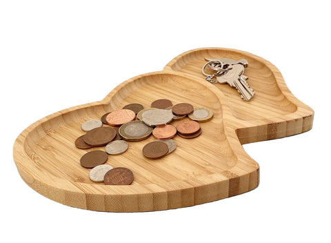SD 2 Hearts Shape Wood Serving Plate | SD In Lebanon