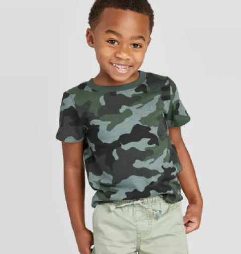 Cat & Jack Boy's Green Camo Crewneck T-Shirts | Cat & Jack In Lebanon