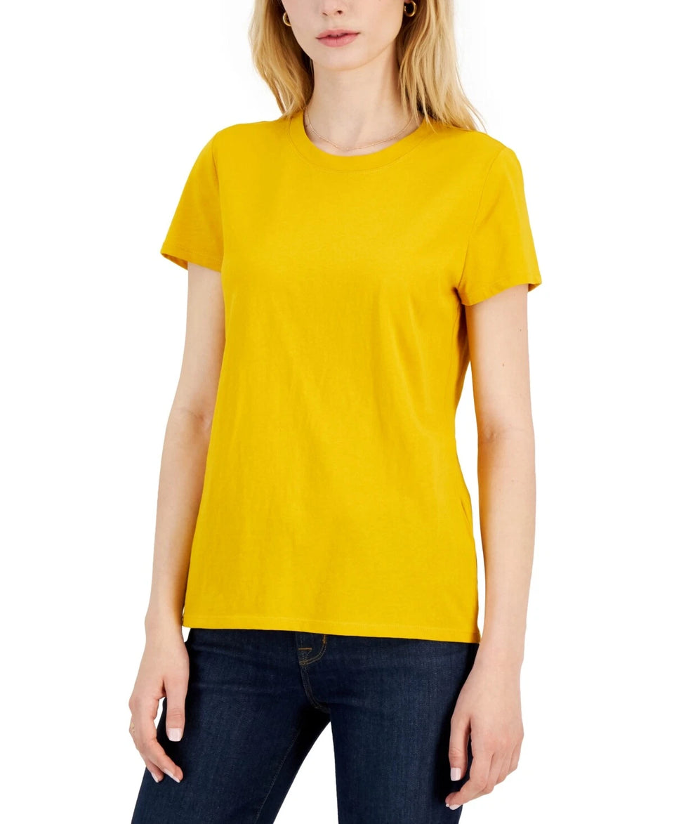 I.N.C. International Concepts Women's Yellow Mustard Cotton Slim Fit T-Shirt |I.N.C. International Concepts In Lebanon