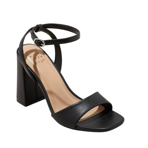 A New Day Women's Black Haley Ankle Strap Single Band Flare Heeled Sandal | A New Day In Lebanon