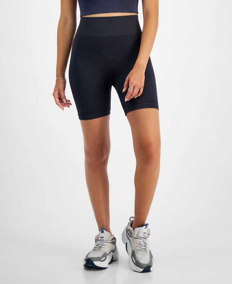 Hippie Rose Women's Mountain Grey Seamless High-Waisted Biker Short | Hippie Rose In Lebanon