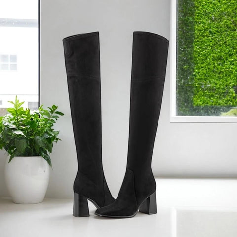 Nine West Women's Black Suede Begone2 Boots | Nine West In Lebanon