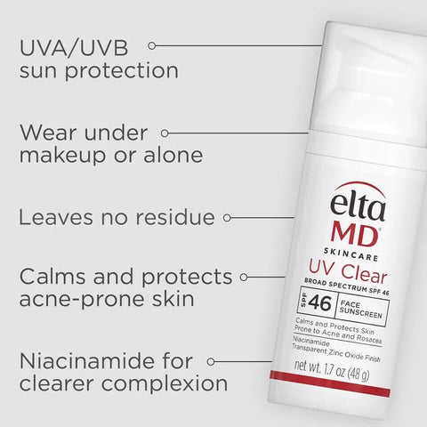 EltaMD UV Clear Facial SPF 46 Broad Spectrum Facial Sunscreen Niacinamide 1.7oz