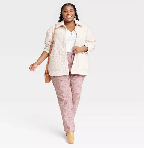 Knox Rose Women's Pink Floral Plus Size Straight Leg Jeans | Knox Rose In Lebanon