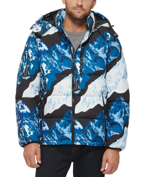Club Room Men's Ski Print Stretch Hooded Puffer Jacket | Club Room In Lebanon