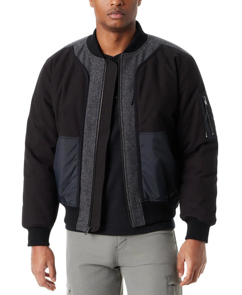Bass Outdoor Men's Black Mixed Media Bomber Jacket | Bass Outdoor In Lebanon
