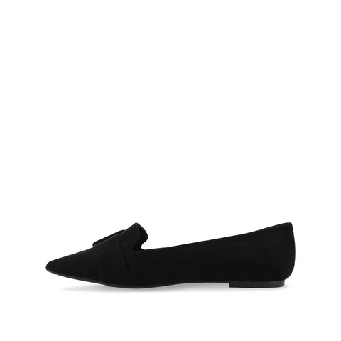 Journee Collection Women's Black Suede Audrey Flat |Journee Collection In Lebanon