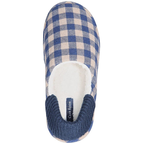 Club Room Men's Navy/Beige Flannel Comfort Slide Slippers | Club Room In Lebanon