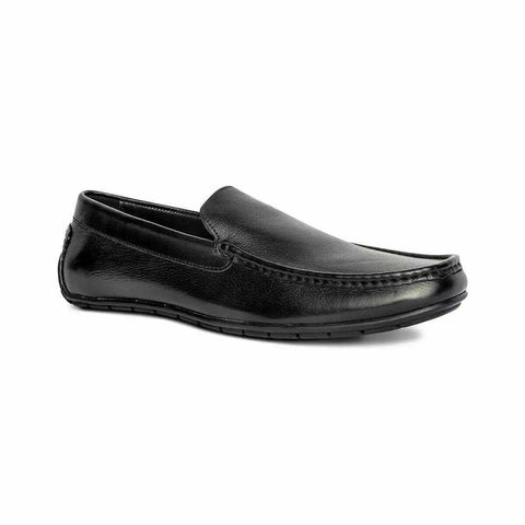 Anthony Veer Men's Black Cleveland Driver Slip-On Leather Casual Shoes | Anthony Veer In Lebanon