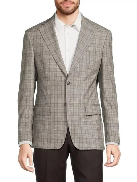 Tallia Men's Gray Checkered Slim Fit Wool Blend Blazer| Tallia In Lebanon