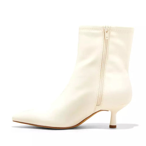 A New Day Women's White Lonnie Kitten Heel Stretch Ankle Boots |A New Day In Lebanon