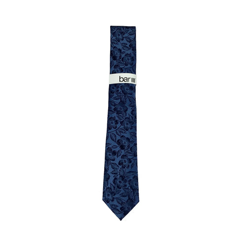Bar III Mens Nelson Skinny Floral Tie Navy OS ABL86 SHR,