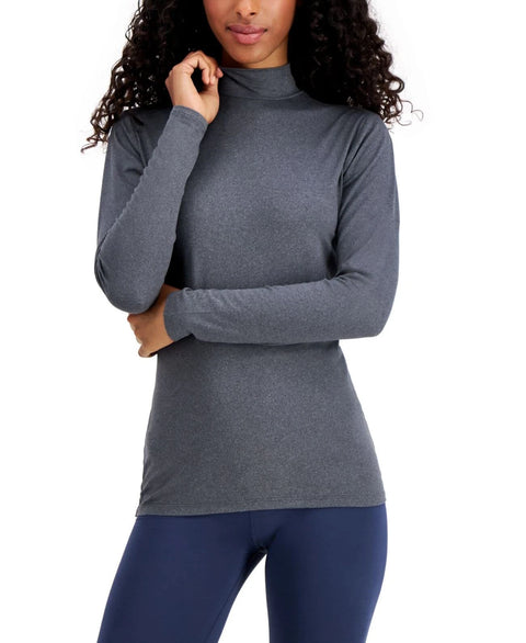32 Degrees Women's Dark Grey Mock-Neck Long Sleeve Charcoal|32 Degrees In Lebanon